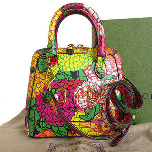 Gucci KEN SCOTT Horsebit Leather Crossbody Shoulder Bag Multicolored Gold